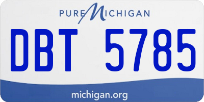 MI license plate DBT5785