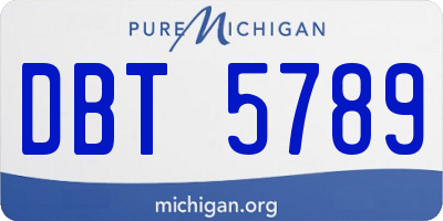 MI license plate DBT5789