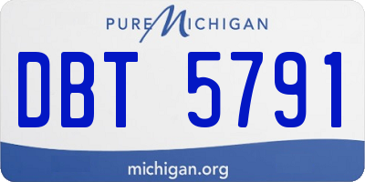MI license plate DBT5791