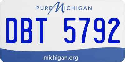 MI license plate DBT5792