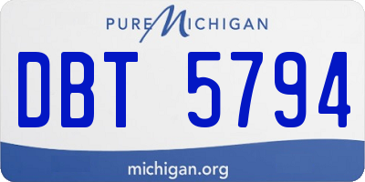 MI license plate DBT5794