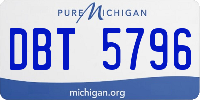 MI license plate DBT5796