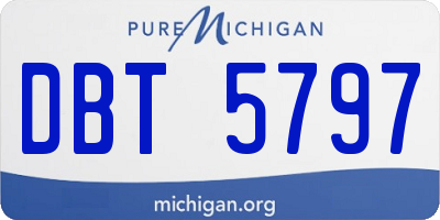 MI license plate DBT5797