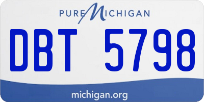 MI license plate DBT5798