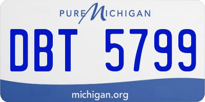 MI license plate DBT5799