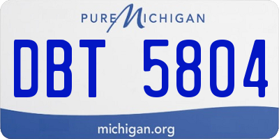 MI license plate DBT5804