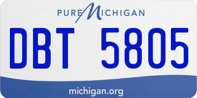 MI license plate DBT5805
