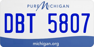 MI license plate DBT5807