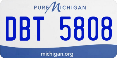 MI license plate DBT5808