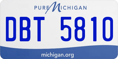 MI license plate DBT5810