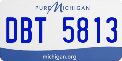 MI license plate DBT5813