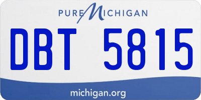 MI license plate DBT5815