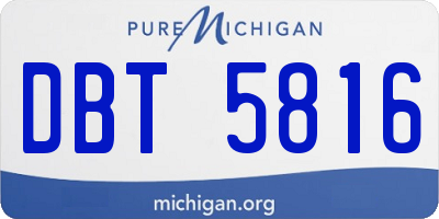 MI license plate DBT5816