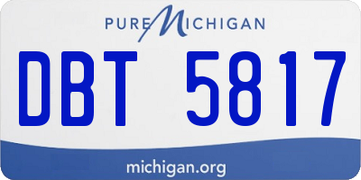 MI license plate DBT5817