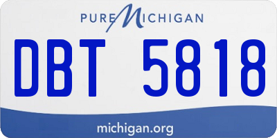 MI license plate DBT5818