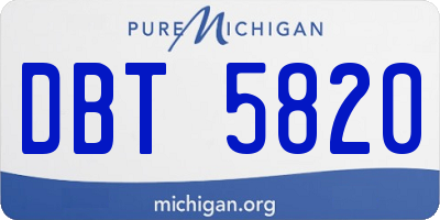 MI license plate DBT5820