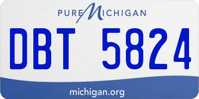 MI license plate DBT5824