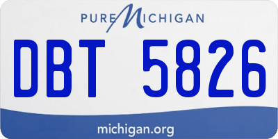 MI license plate DBT5826