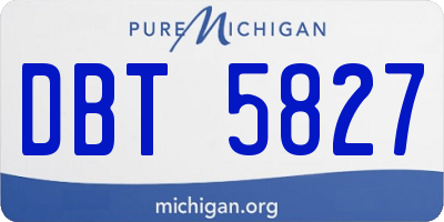 MI license plate DBT5827