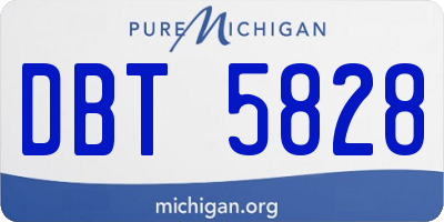 MI license plate DBT5828