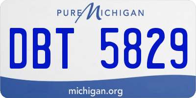 MI license plate DBT5829