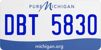 MI license plate DBT5830