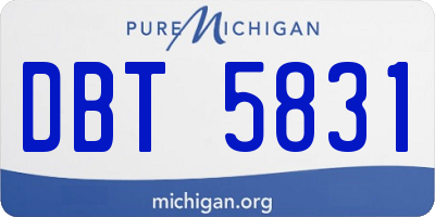 MI license plate DBT5831