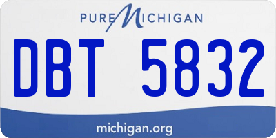 MI license plate DBT5832