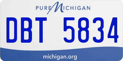 MI license plate DBT5834