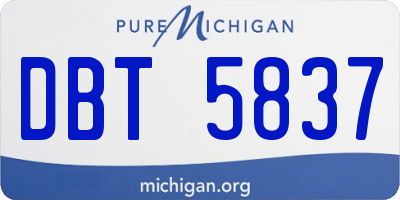 MI license plate DBT5837