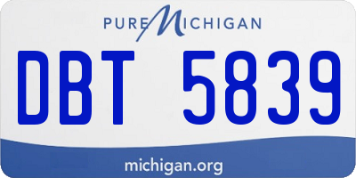 MI license plate DBT5839