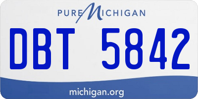 MI license plate DBT5842