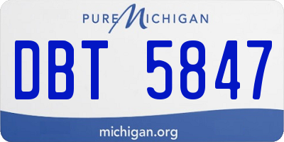 MI license plate DBT5847