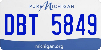 MI license plate DBT5849