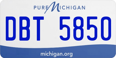 MI license plate DBT5850