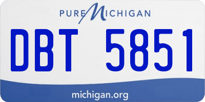 MI license plate DBT5851
