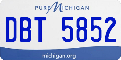 MI license plate DBT5852