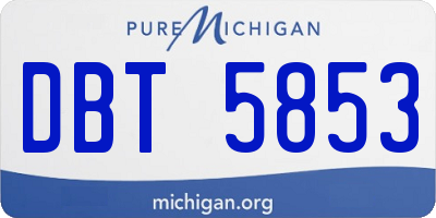 MI license plate DBT5853