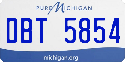MI license plate DBT5854