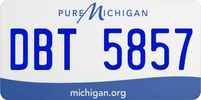 MI license plate DBT5857