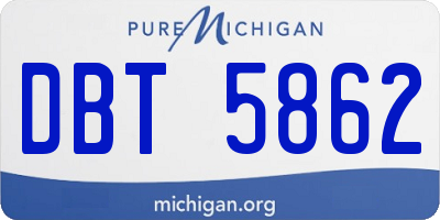 MI license plate DBT5862