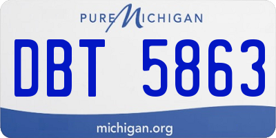 MI license plate DBT5863