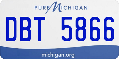 MI license plate DBT5866