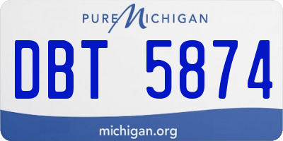 MI license plate DBT5874