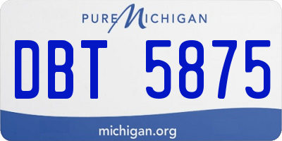 MI license plate DBT5875