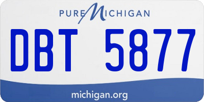 MI license plate DBT5877