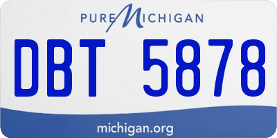 MI license plate DBT5878