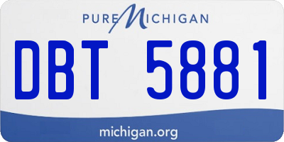 MI license plate DBT5881