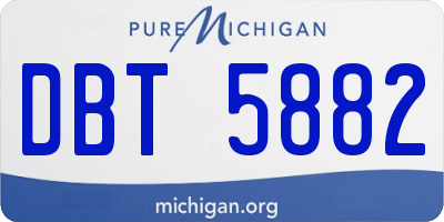 MI license plate DBT5882