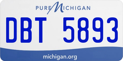 MI license plate DBT5893
